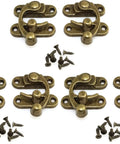 Bronze Mini Swing Arm Clasp Set For Suitcases, Jewelry Boxes, And Toolboxes, Vintage Toggle Hasp Hook, 42x37mm, zinc alloy