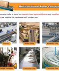 Multifunctional roller conveyor system in factories, wood shops, assembly lines, and production environments