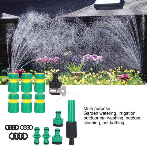 Heavy Duty 24 Pcs Hose Connector Fitting Set With G1/2 Quick Connect Garden Hose Repair Kit, ABS Water Pipe Joints And Couplings For Irrigation Car Washing And Pet Bathing That Is Totally Sick, green hose fittings with sprinkler nozzle
