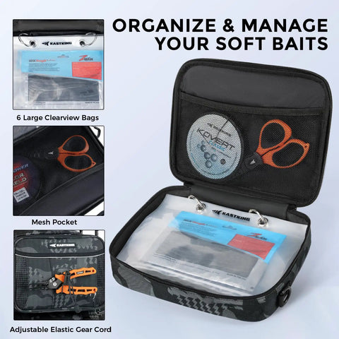 Inside view of 50L Fishing Tackle Backpack With Removable Bait Binder And Four Tackle Boxes Two Rod Holders Interchangeable Storage System
