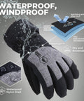 Insulated Waterproof Snow Gloves For Men And Women SummitLoft Warmth Breathable MoistureWicking Lining Touchscreen Cold Weather Gear