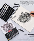 Compressed Charcoal Sticks Set 24 Pack Black And White Vine Charcoal For Drawing Sketching And Shading Ideal For Portraits And Art Projects