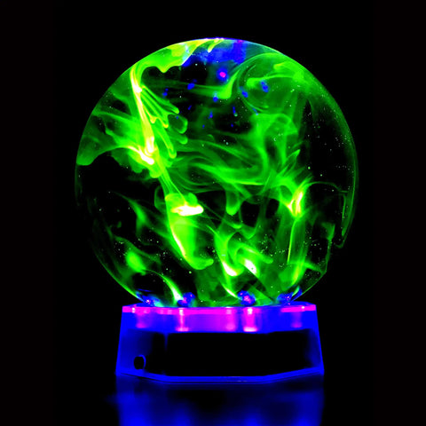 Next Gen Fluoro Lava Lamp With FluoroGel Color Burst Neon Glow For Desk Or Room Decor 4 Inch Round Light Show Display