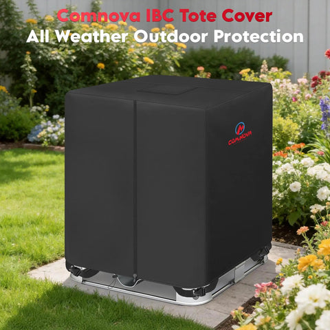 Premium Heavy Duty IBC Tote Cover 330 Gallon With Secure Zipper Water Tank Shell Outdoor All Weather Guard For Farm And Yard Built Dang Tough in garden.