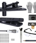 Heavy Duty Hidden Door Hinge By AURIXUS With 573 Lb Capacity, includes hardware, gloves, goggles, and pencil