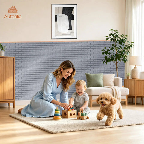 Ultimate Brick Shape Acoustic Panels Made From High Density Polyester Fiber To Blast Away Echoes And Silence Reverb Delivering Pro Grade Noise Reduction For Walls And Ceilings Perfect For Sound Proofing Home Studios And Gaming Rooms Value Pack Of 24 in a cozy play area.