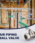 3/4 Inch Nickel Plated Brass Ball Valve For Air Lines In Line Shut Off Fittings installed in compressed air system