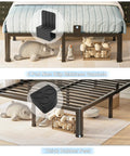 4 pcs non slip mattress gaskets on Full Size Metal Platform Bed Frame Standing 14 Inches Tall With Reinforced Steel Slats.