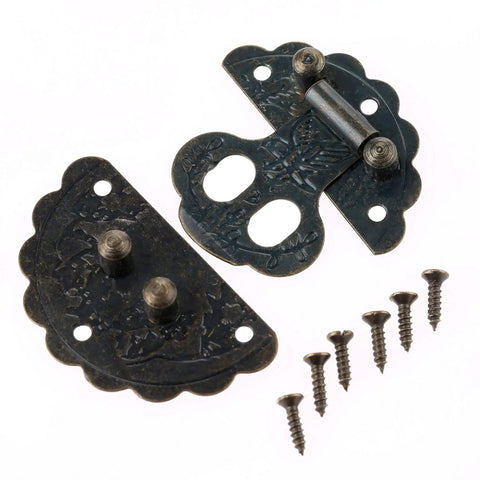 Antique Brass Hasp Lock For Vintage Boxes And Jewelry Boxes, 40mm Iron Door Latch With Screws, Decorative Drawer Latch For Wooden Suitcases And Chests