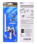 Air Blow Gun Accessory Kit With 5 Interchangeable Nozzles And 7-Piece Air Compressor Tools Set Package Front