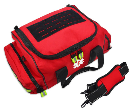 Large EMT Trauma Kit For First Responders, Fully Stocked Trauma Bag With Over 240 Supplies In Red MB30 Gear Bag