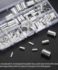 180 Pcs Wire Ferrules Kit With Silver Plated Copper Crimp Terminal Connectors For Electrical Cables in Storage Box