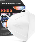 60 Pack KN95 Face Masks For Adults 5 Ply Disposable Breathable Safety Masks With PM25 Filtration High Efficiency Over Ninety Five Percent All Day Comfy Non Irritating White with box