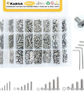 All In One Pro Grade Stainless Steel Screw Kit With 1230 Piece Metric Assortment From M2 To M5 Including Hex Socket Button Head Bolts Nuts Washers And Four Hex Wrenches 4mm To 20mm, displayed in storage box