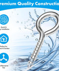 Beefy Stainless Steel Screw Eyes Set Of Three Heavy Duty Eye Bolts Three Eighths By Four And Seven Eighths Inches Rust Resistant
