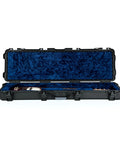 Titan Series Beefy Waterproof Bass Guitar Case for Jazz and Precision Styles IP67 Dustproof and Water Resistant Right Handed Lightweight NK-7 Resin Build ATA-300 Certified for Tough Travel open case with blue velvet lining and bass guitar