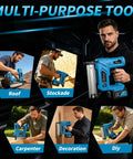 Top Shelf Cordless Brad Nailer Kit With 21V Power And Hella Long Battery Life For Smooth Woodworking and Zero Hassle Panel Fastening In Home Repairs Featuring Two Rechargeable Cells And Rugged Toolbox used in roofing, decoration, and carpentry.