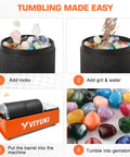Double Drum 6Lb Rock Tumbler Kit With Rough Gemstones 8 Polishing Grits Jewelry Making Guide Learning Manual Bonus Supplies