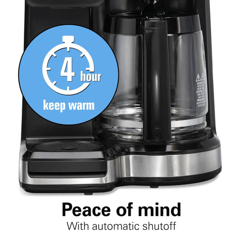 Two Way Programmable Drip Coffee Maker For Hot And Iced Brews With Single Serve Option Glass Carafe Auto Pause And Pour AquaFlow