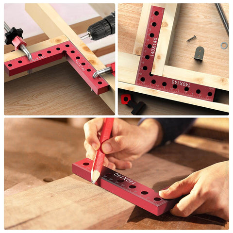Pro Grade Corner Clamp Set For Woodworking 90 Degree Right Angle Clamps Aluminum Alloy With Extended Five And A Half Inch Clamping Range
