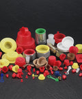 Caplugs T-4X T Series plastic tapered caps and plugs, assorted colors, front view