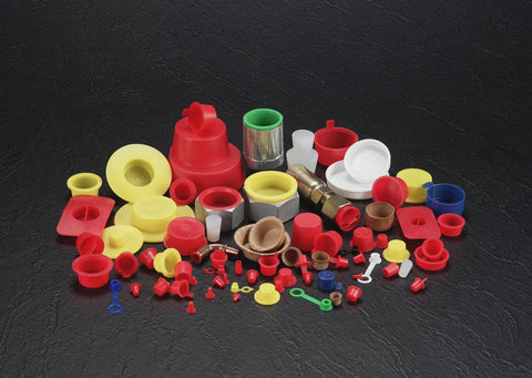 Assorted LDPE dust seal cap plug set for protective closures in various sizes and colors, ideal for masking applications