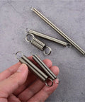 Must Have Stainless Steel Tension Springs With Hooks, 10mm Dia, 20mm Length, in hand for auto or industrial projects.