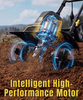 Powerful 13.5 Amp Electric Tiller Cultivator with high-performance motor demonstrating soil tilling.