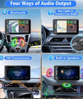 Wireless CarPlay And Android Auto Receiver With Plug And Play 7 Inch HD Touch Screen Car Stereo showing four audio outputs
