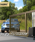 Hella Sturdy 4000 Lb Wifi Sliding Gate Opener with smart features and heavy-duty motor operating a sliding gate.