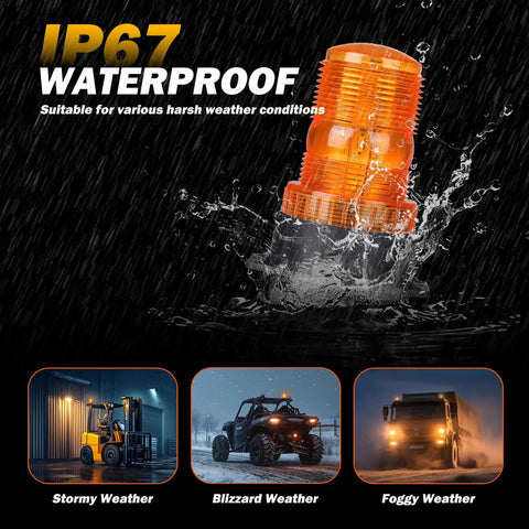 Badass Heavy Duty Amber Emergency Hazard Warning Beacon Rooftop Strobe Light Featuring Thirty Bright LEDs All Season Waterproof Rugged Build Road Warrior Safety Signal For Tow Trucks And Construction Sites