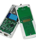 M5 Digital Force Gauge, 200 Lbf Capacity, Built For Speed With 7000 Hz Sampling, USB RS-232 And Analog Outputs, 0.1% Accuracy, 1000 Point Memory, Built In Statistics, Extendable Up To 2000 Lbf 10 kN open housing with circuit board and connector ports