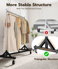Heavy Duty Rolling Garment Rack With 500LBS Capacity Adjustable Chrome Clothes Rack On Wheels Portable Z Base Steel Garment Rack for home.