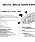 Diagram of beechwood wood biscuit dowels size 0 for cabinetry and framing, highlighting uniform glue distribution and high tensile strength.