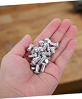 200 Pcs Solid Aluminum Dome Head Rivets M5x10 for DIY projects held in a hand, showcasing durable fastening solutions.