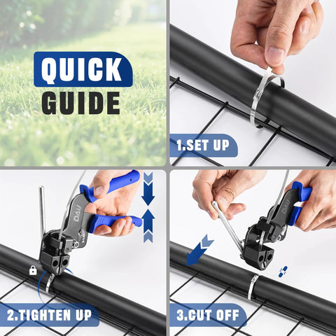 Step-by-step guide using Heavy Duty Stainless Steel Cable Tie Gun Kit With 150 Zip Ties In Three Sizes for quick fence fixes.