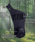 Eight-Hole Crossbow Bolts Quiver With Hip Waist Pocket, Durable Oxford Fabric Arrow Holder hanging in forest.