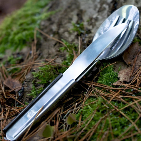 Hungarian Army Cutlery Set 4 Pieces Military Issue Camping Utensils Kit With 5 In 1 Detachable Fork Spoon Knife Can Bottle Opener