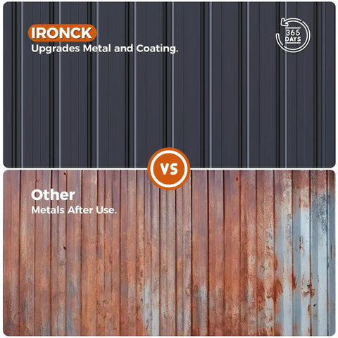 Comparison of Heavy Duty Outdoor Tool Shed With Lockable Doors And Breathable Vent, 10x8 Ft Metal Garden Storage new vs rusted metal