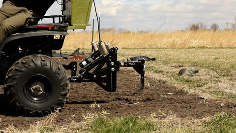 Middle Buster Furrower Attachment For Subsoil Work From Impact Implements, Heavy Duty Soil Prep Tool in use on field