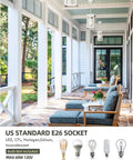Porch Sidekick Outdoor Pendant Light For Porch And Gazebo Weatherproof Hanging Chandelier With Clear Glass Shade White Finish UL Listed