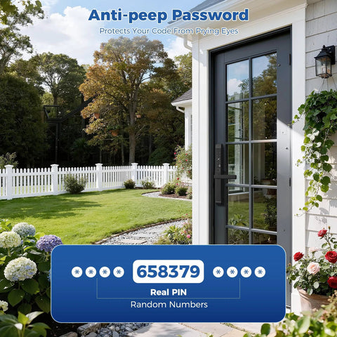 Sliding Glass Door Lock With Fingerprint And App Control Smart Mortise Lock With IC Card Keys And Anti Peep Touchscreen Secure Home