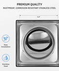Front view of 6 Inch Outdoor Dryer Vent Cover Stainless Steel Wall Vent Hood With Gravity Flap Weatherproof Exterior