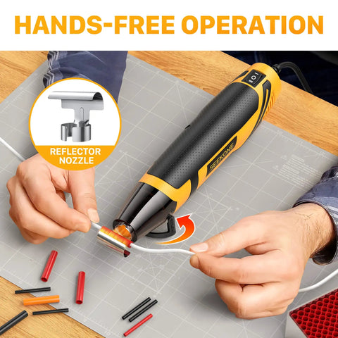 Dope Mini Heat Gun With Dual Temperature 500F And 842F for quick hot air, ideal for crafting, features reflector nozzle in use
