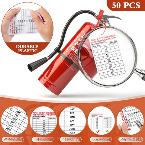 No Fuss Fire Extinguisher Monthly Inspection Tags With Durable Tamper Seals And Numbered Zip Ties For Straight Ahead Safety Compliance 2026 Through 2029 White