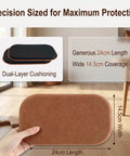 Heavy Duty Furniture Sliders 8 Pack For Hardwood Floors And Carpeted Surfaces, showing hand holding slider with dimensions 24cm x 14.5cm