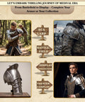 Epic Medieval Shoulder Pauldron Armor Set for Cosplay and LARP, Crusader Style and Dark Souls Inspired for SCA Events