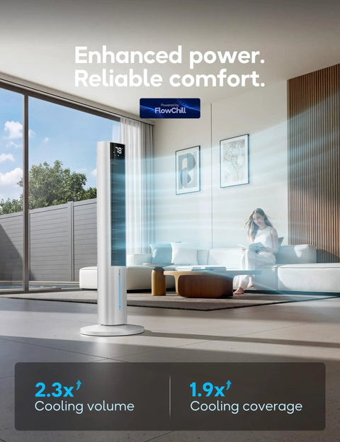 Windowless Portable Evaporative Cooler With 1 Gal Tank And 4 Ice Packs 12 Hour Timer 60 Degree Oscillation in modern living room