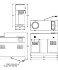Technical drawing of VPS 12 Cup Pourover Commercial Coffee Brewer With Three Warming Stations 120V No Plumbing Required