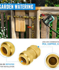 Three Quarter Inch Push To Connect Plumbing Fittings Pack Of 12 Lead Free Brass For Pex Piping Copper And CPVC in garden setup.